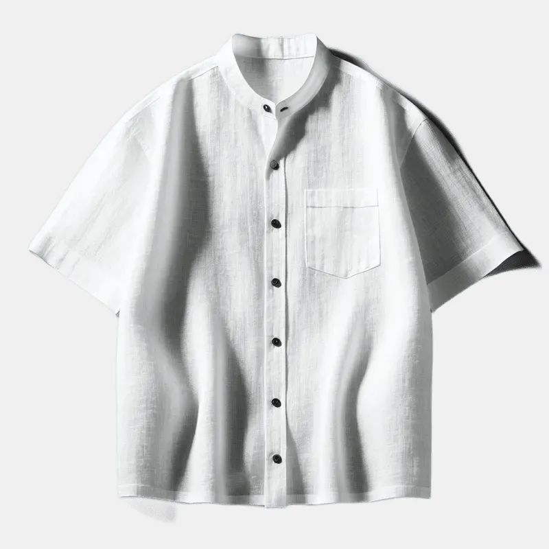 White Linen Short Sleeve Shirt by Abercrombie