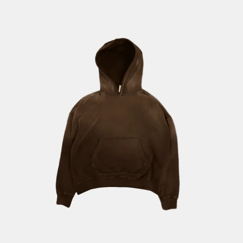 Dark Brown Oversized Cropped Hoodie by MOOJIMOOJI