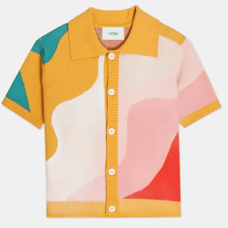 Pastel Color Block Polo Shirt by YITAI