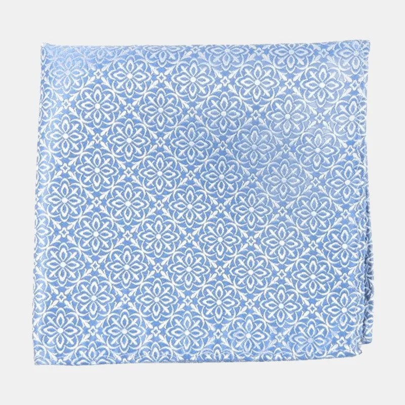 Blue Patterned Pocket Square