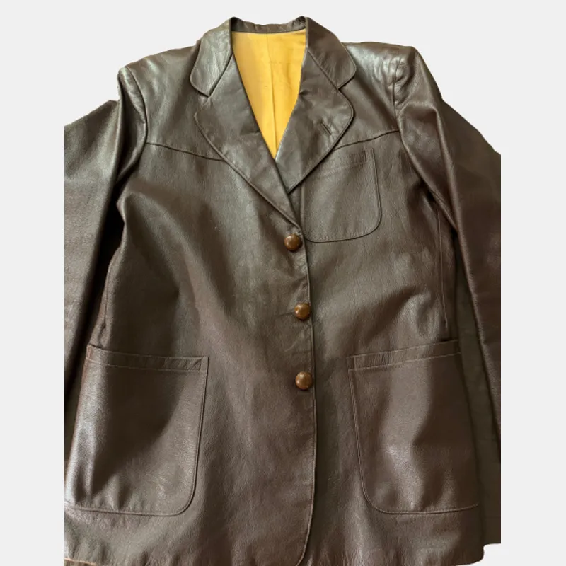 Brown Leather Blazer